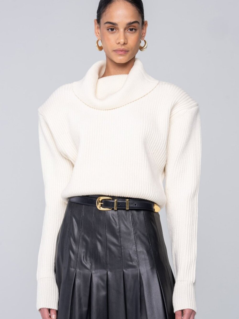 NWT Ronny Kobo Camilla Ivory Wool Cashmere Cowl Neck Knit Top XS Retail $458